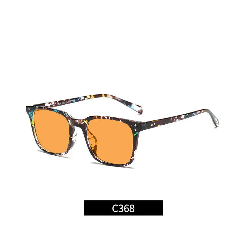 Orange tinted anti-blue light and UV protection glasses with a TR90 frame shown in one of the available colour options.