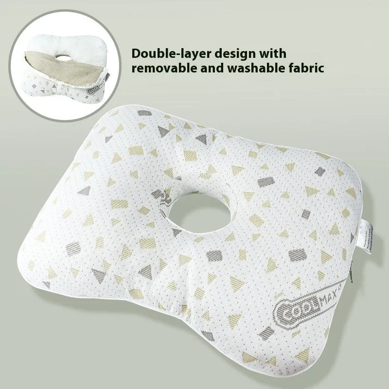 Beauty salon single hole ear pillow in Boer Grey colour on a treatment bed.