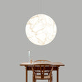 Moon pendant light D50 in minimalist style for double-height restaurant or hotel lobby, low voltage ≤36V