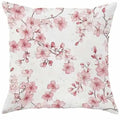 45cm square short velvet cushion cover with cherry blossom and letter print in one of four colour options.