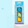Children's orthosis pen holder for writing grip with writing corrector, shown in various colours and styles.