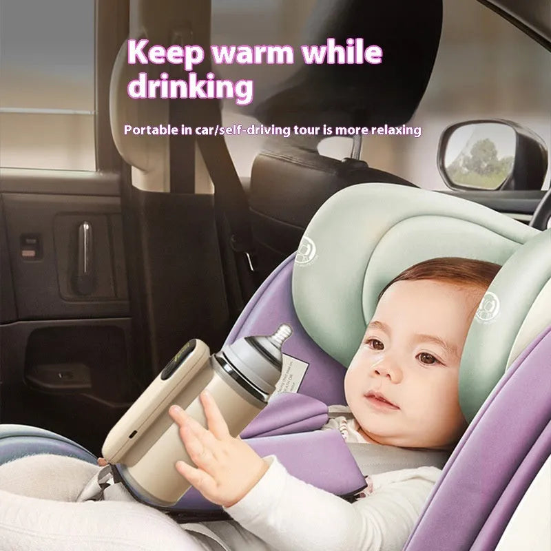 Baby bottle insulation sleeve with USB charger showing universal design for milk warming