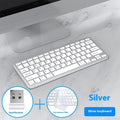 Ultra-thin wireless keyboard and silent mouse set in black, gunmetal, or silver, with USB receiver and keyboard cover.