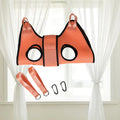 Cat secured in a hammock-style grooming restraint bag for nail cutting or bathing.
