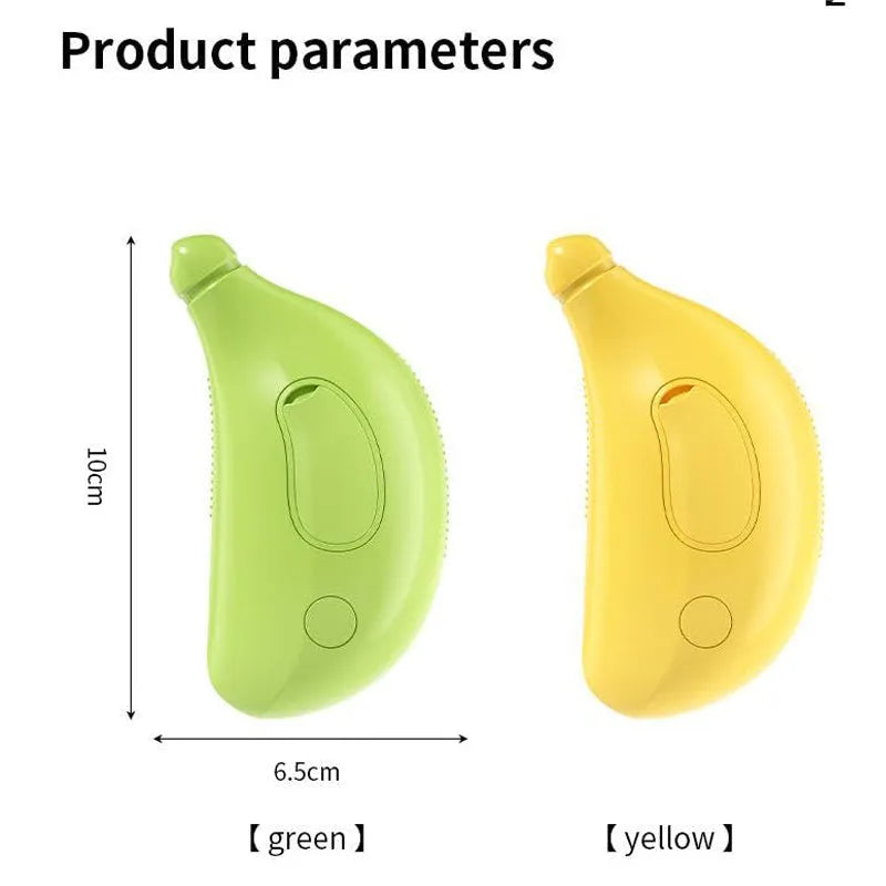 Green cat steam brush with silicone bristles and rechargeable base for pet grooming