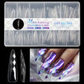 3D diamond design long nail tips in twelve colour variations, 120-140 pieces per box