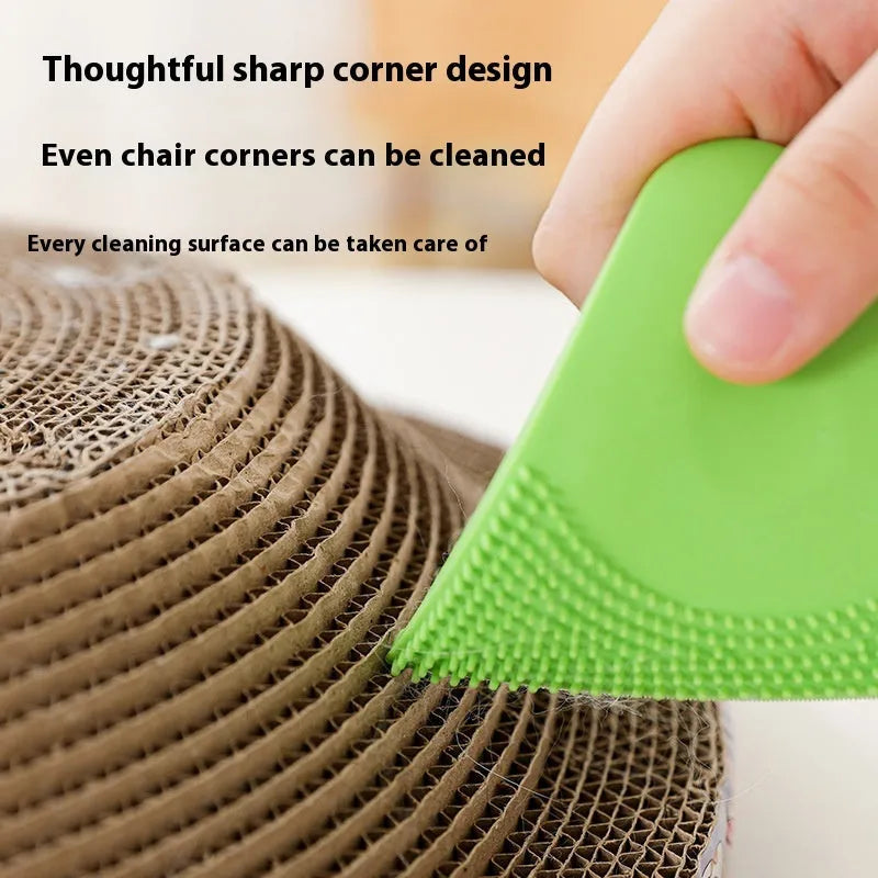 PTE pet hair scraper and comb brush in avocado green colour for grooming cats dogs and removing hair from fabrics.