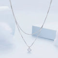 Women's S925 sterling silver double-layer necklace with pearl chain in silver colour