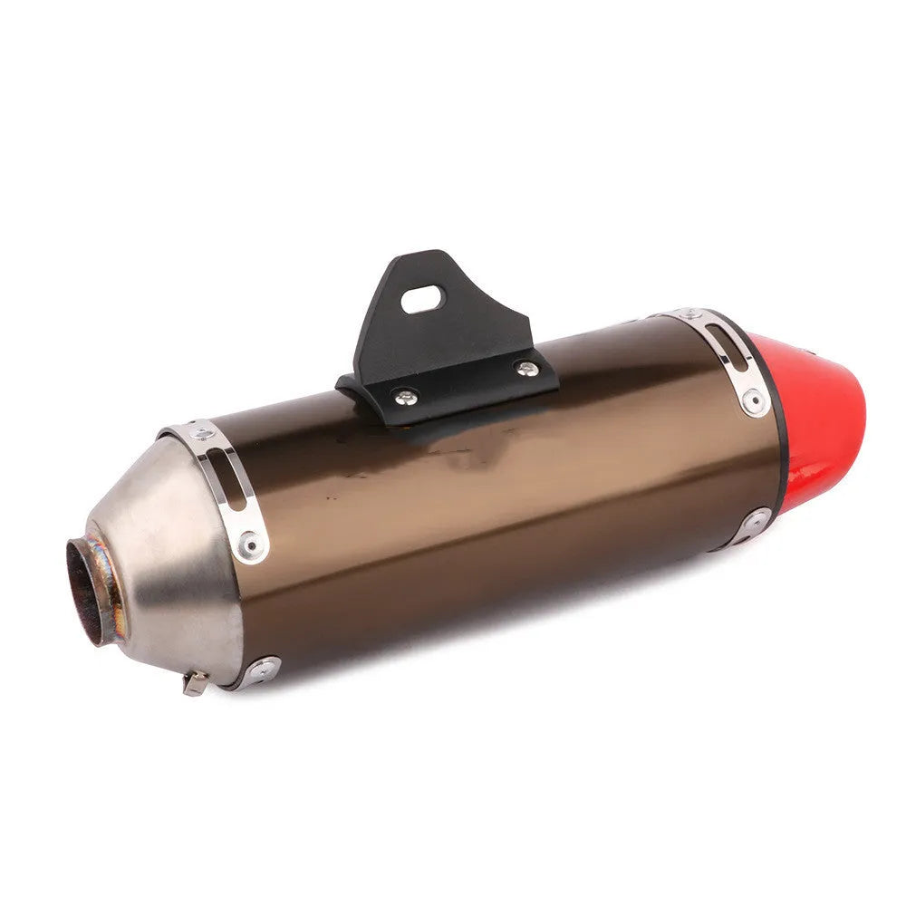 Brown aluminium whole section tail decal exhaust pipe for Honda CRF230F CRF150F, 540mm x 170mm x -230mm, 3000g