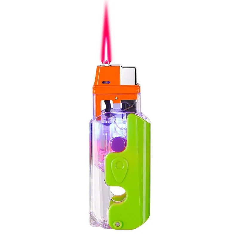 Colourful plastic radish-shaped lighter in orange, purple or green with wind-resistant function