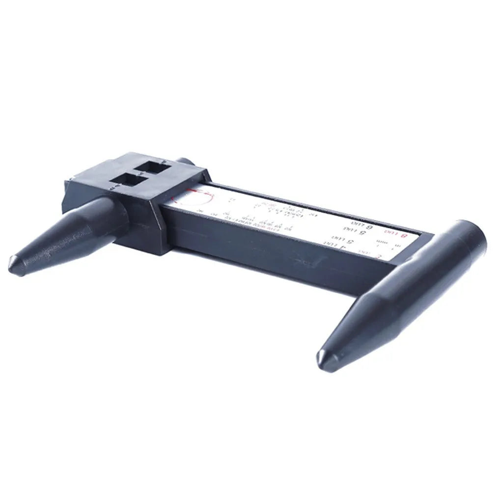 Digital hole distance measuring tool with plastic construction for wheel hub modification projects
