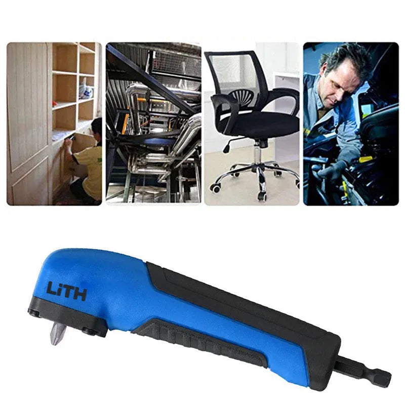 Multifunctional right angle screwdriver corner device 175g 155x30mm with blue and orange handles