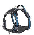 Nylon reflective pet harness with traction strap in yellow, multiple sizes available