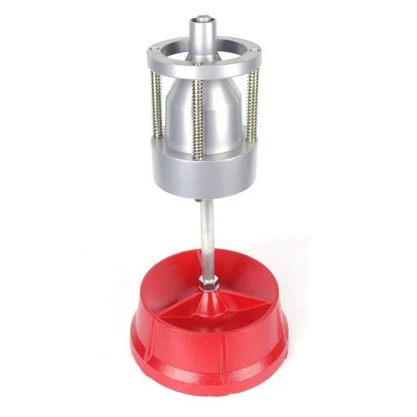 Portable aluminium hub balancer for car tyres with bull's eye level and enamel base