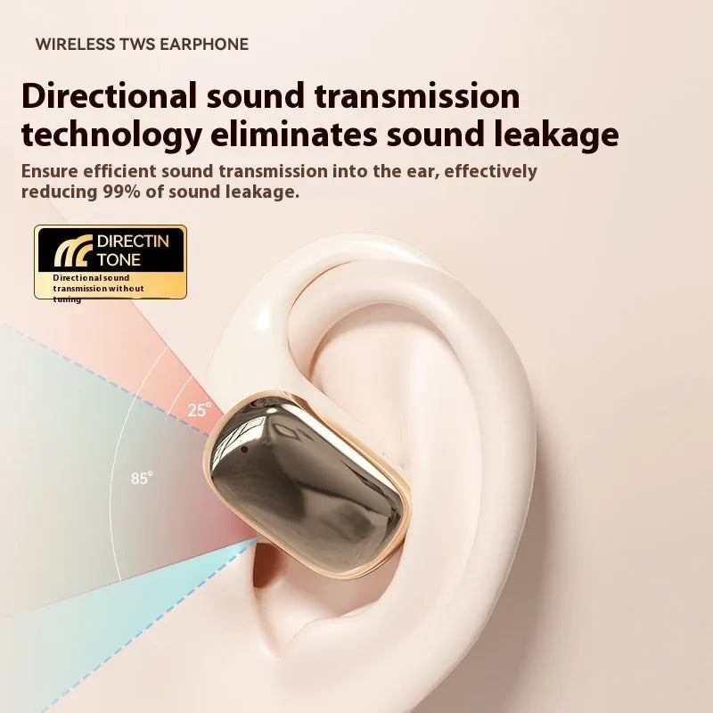 Ear-mounted headphones with digital display screen in black, white, or skin colour options