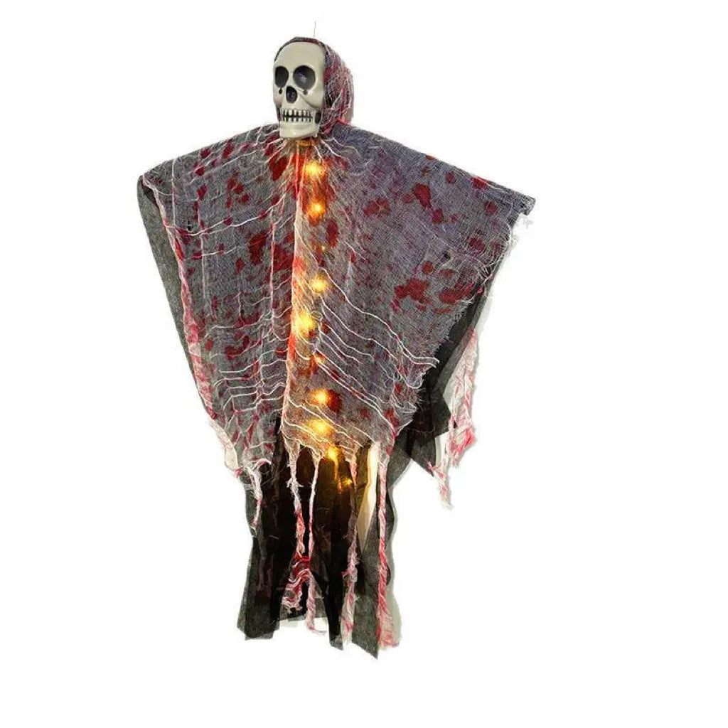 Halloween luminous skull hanging ghost ornament with blood-dyed colour