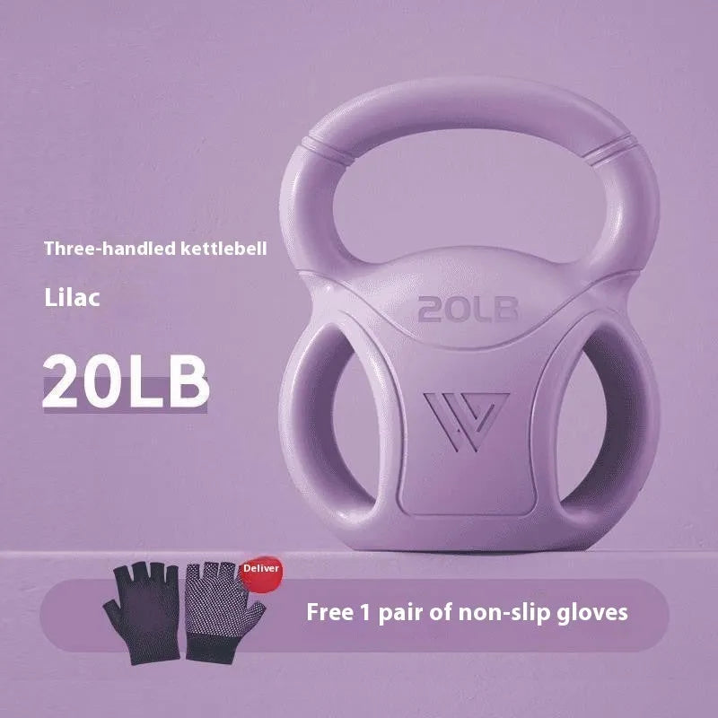 Kettlebell universal exercise shaping fitness equipment for home use in pink colour with gloves included