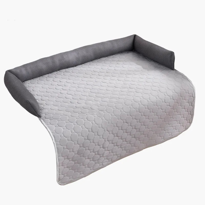 Pet sofa cushion in light grey, 75x75cm Ice Silk cooling mat for dogs and cats