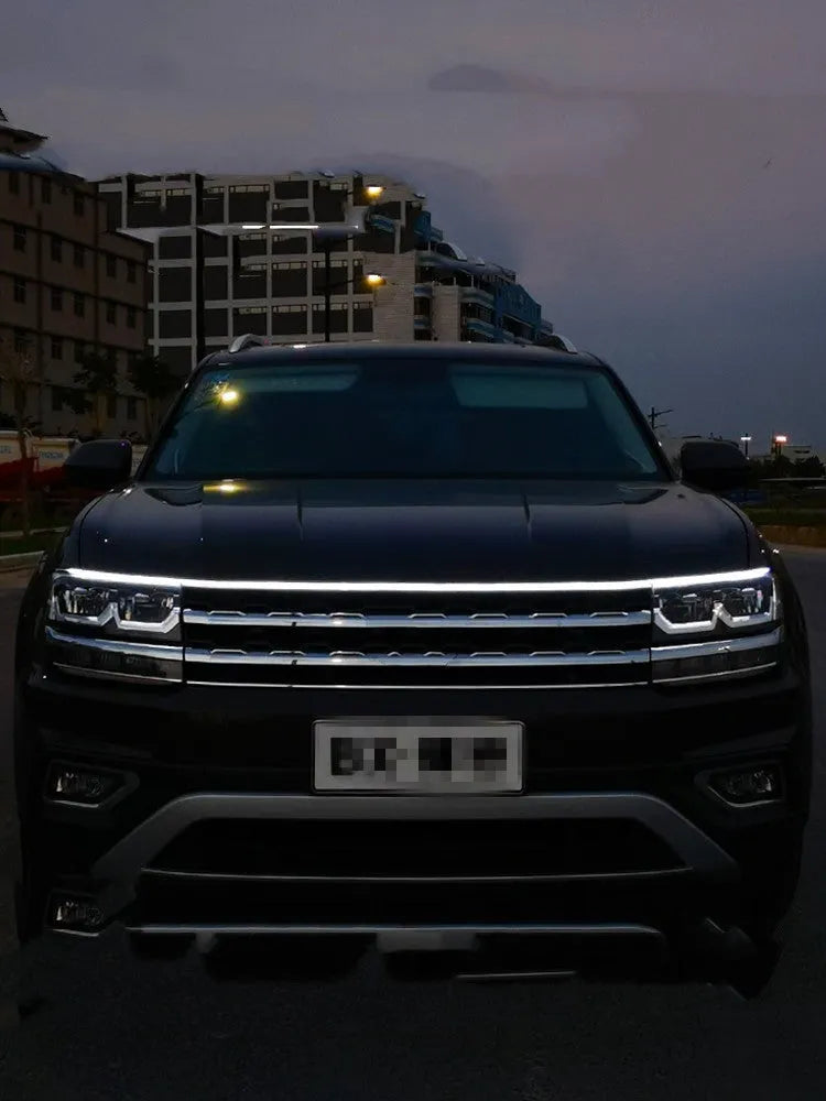 Dynamic penetrating daytime running light car decoration lamp in 1.2m to 2.4m with white light scanning or long bright mode