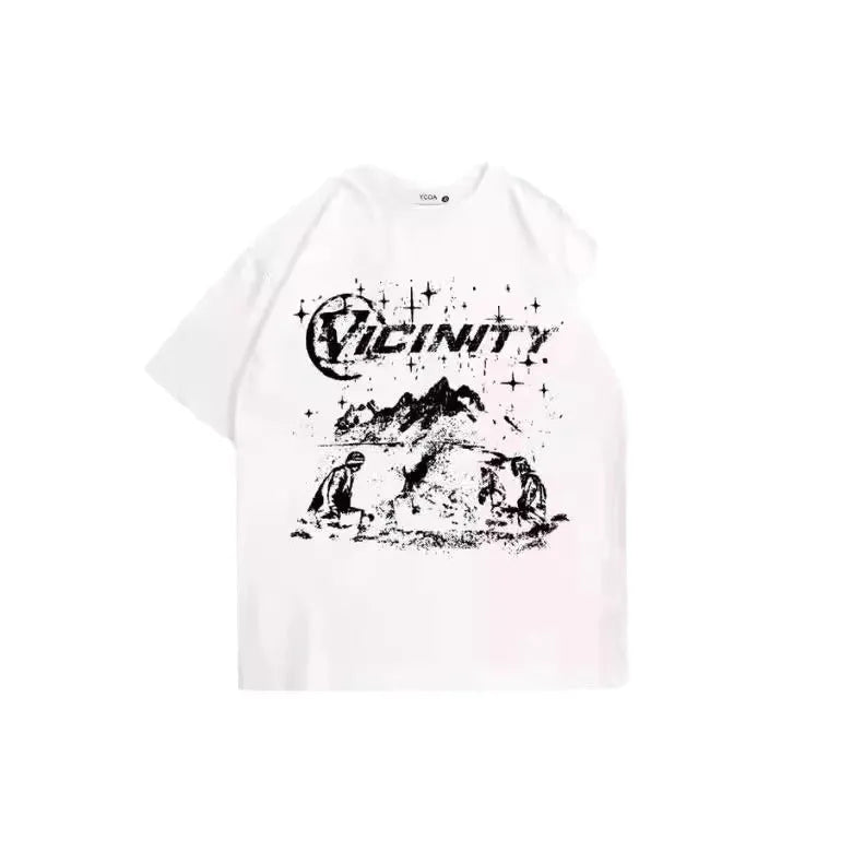 Men's retro hip hop print t-shirt in polyester, available in colours TKL472 and TKL473.