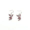 Cute full diamond rabbit stud earrings in silver, pink, or gold colour options.