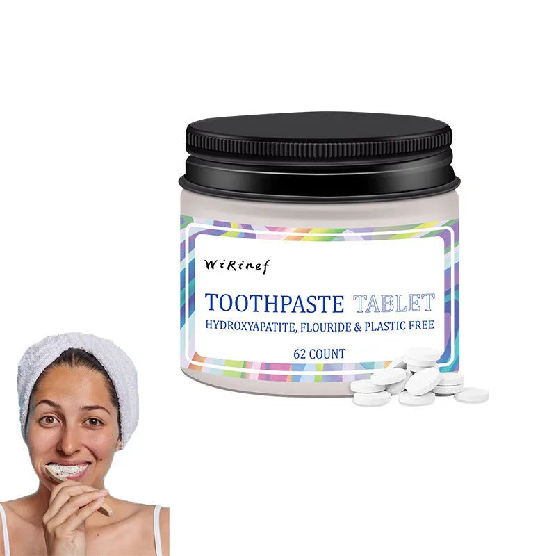 62 TP19 toothpaste tablets in portable chewing format for travel dental care