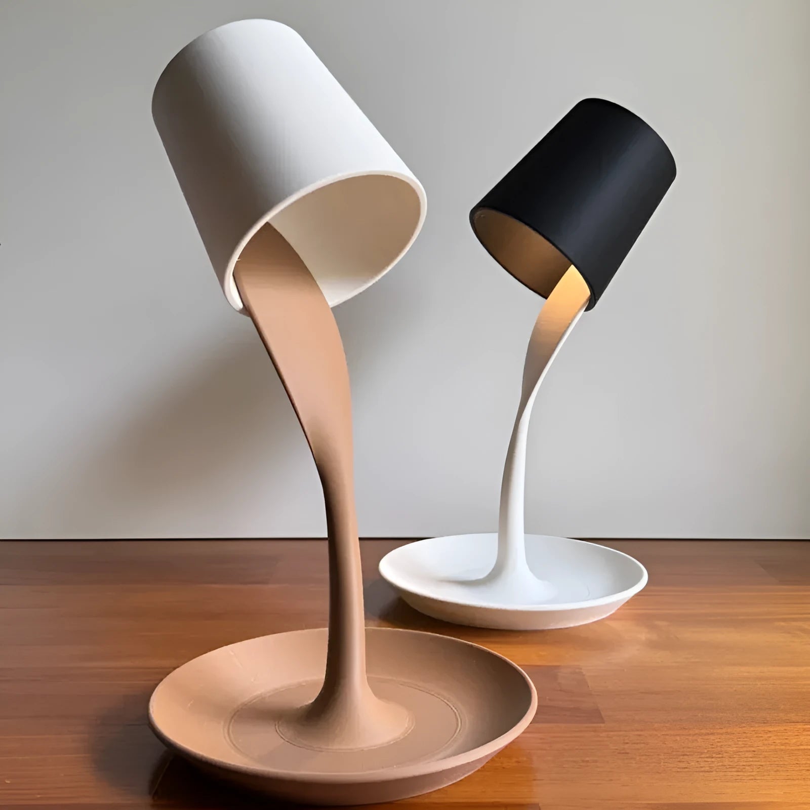 Table lamp ornament with tray in American style made from PLA via 3D printing