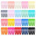 80 piece assortment of 2 inch metal hair clips in 20 different colours, displayed in a zip-lock bag.