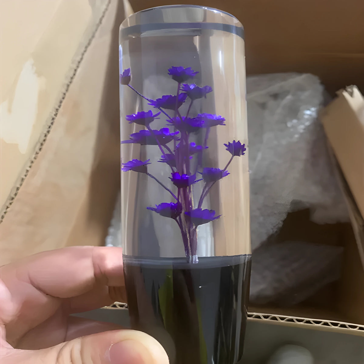 Purple 15CM synthetic resin mixed wave gear head for manual car gear shift lever