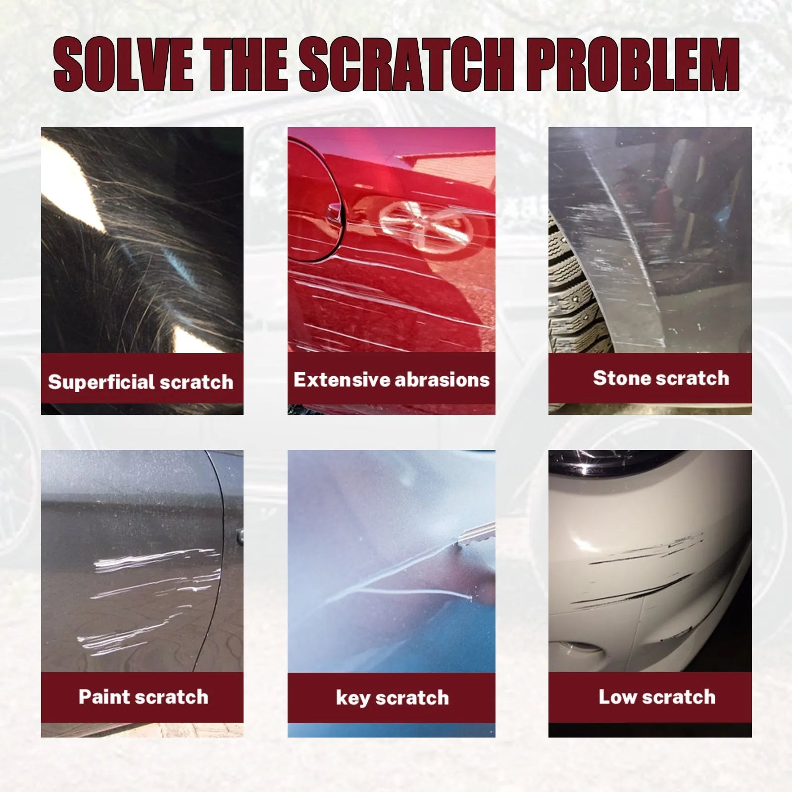 60ml car scratch repair wax set with lacquer wax for paint surface maintenance