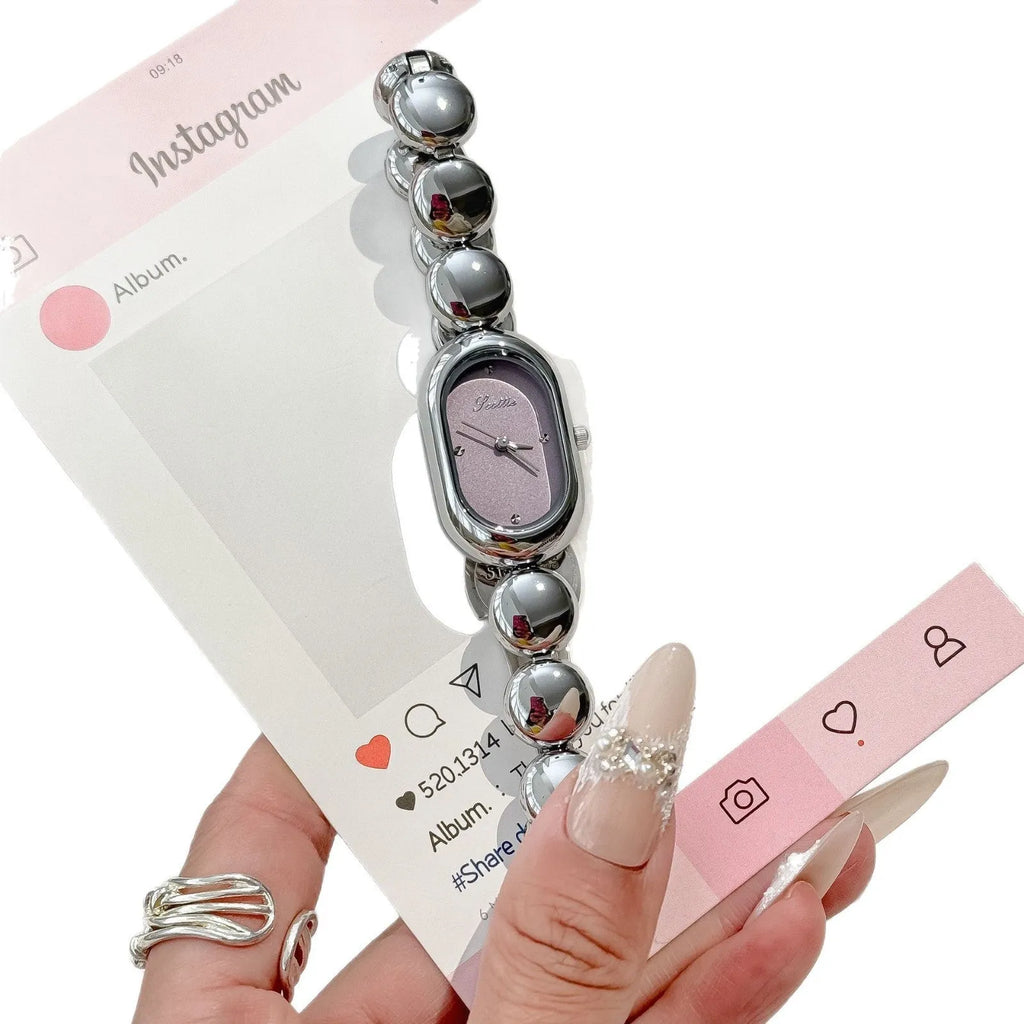 Women's oval bracelet fashion watch in a choice of seven colours with a 9mm case.