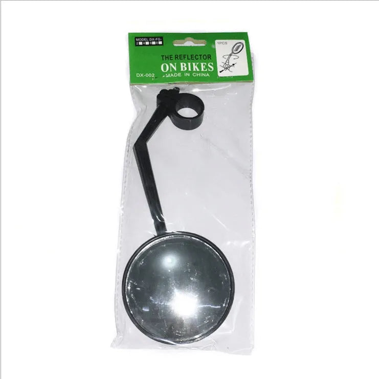Mountain bike convex rearview mirror with plastic glass lens in Bubble Bag colour, free size, packaged with paper card OPP