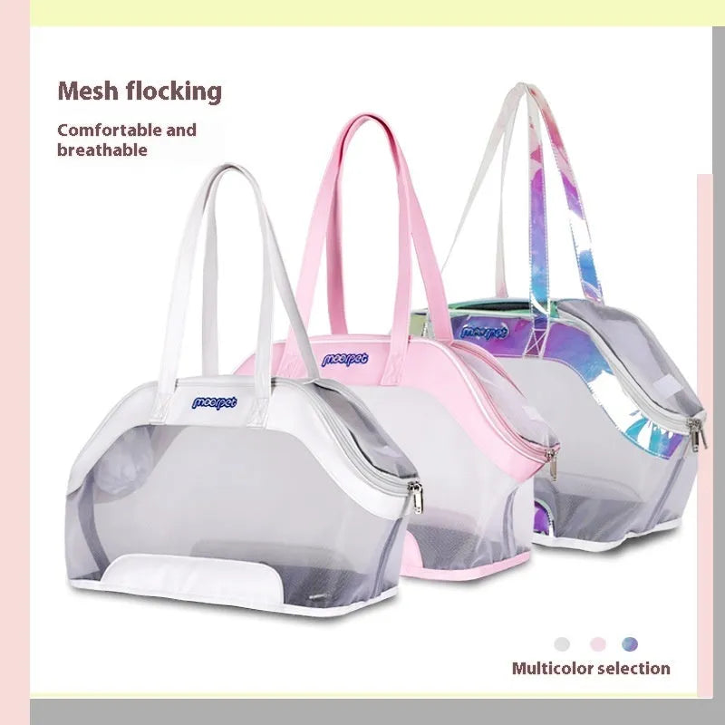 MOORPET leather pet carrier bag with 25 litre capacity in solid colour