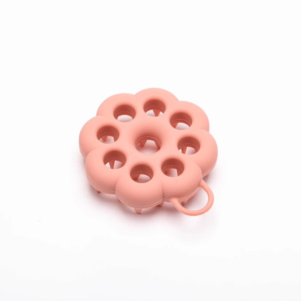 Silicone pet grooming brush with flexible bristles for dogs and cats in five colour options