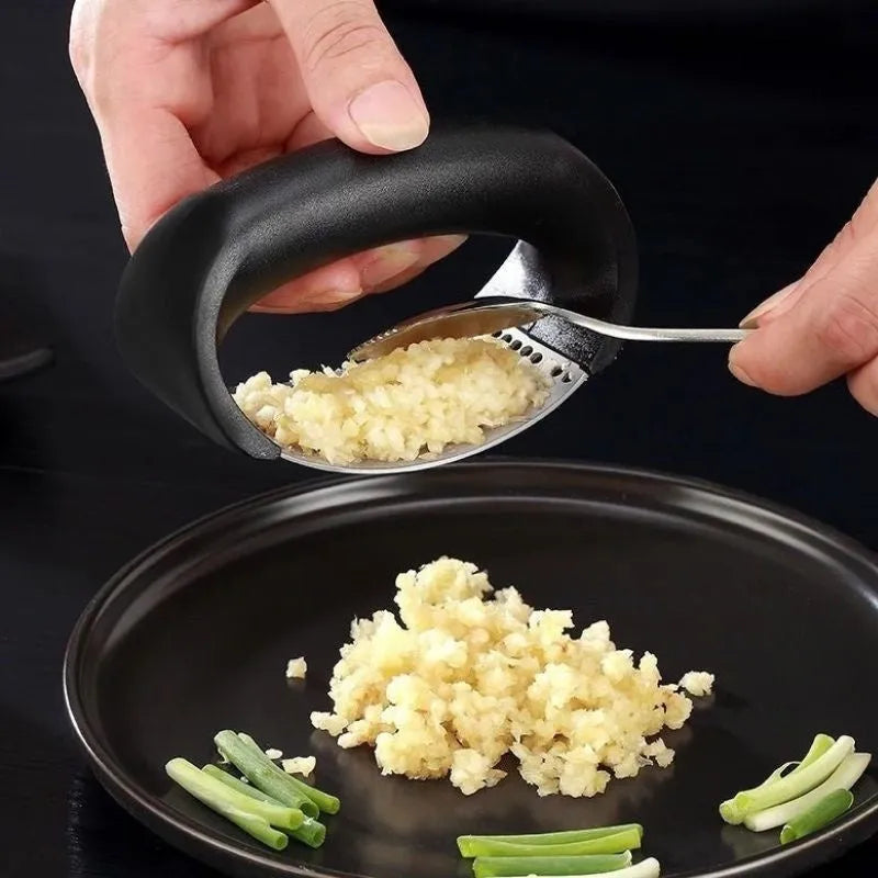 304 stainless steel garlic press with ergonomic handle in choice of colours