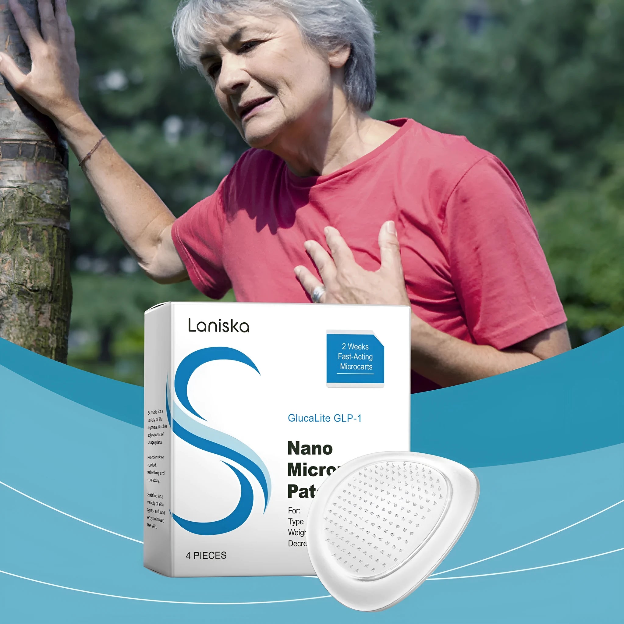 Gentle care adhesive bandage patch for glucose monitoring sites and skin protection