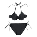 Women's rose red bikini swimsuit with steel bracket underwire for swimming support
