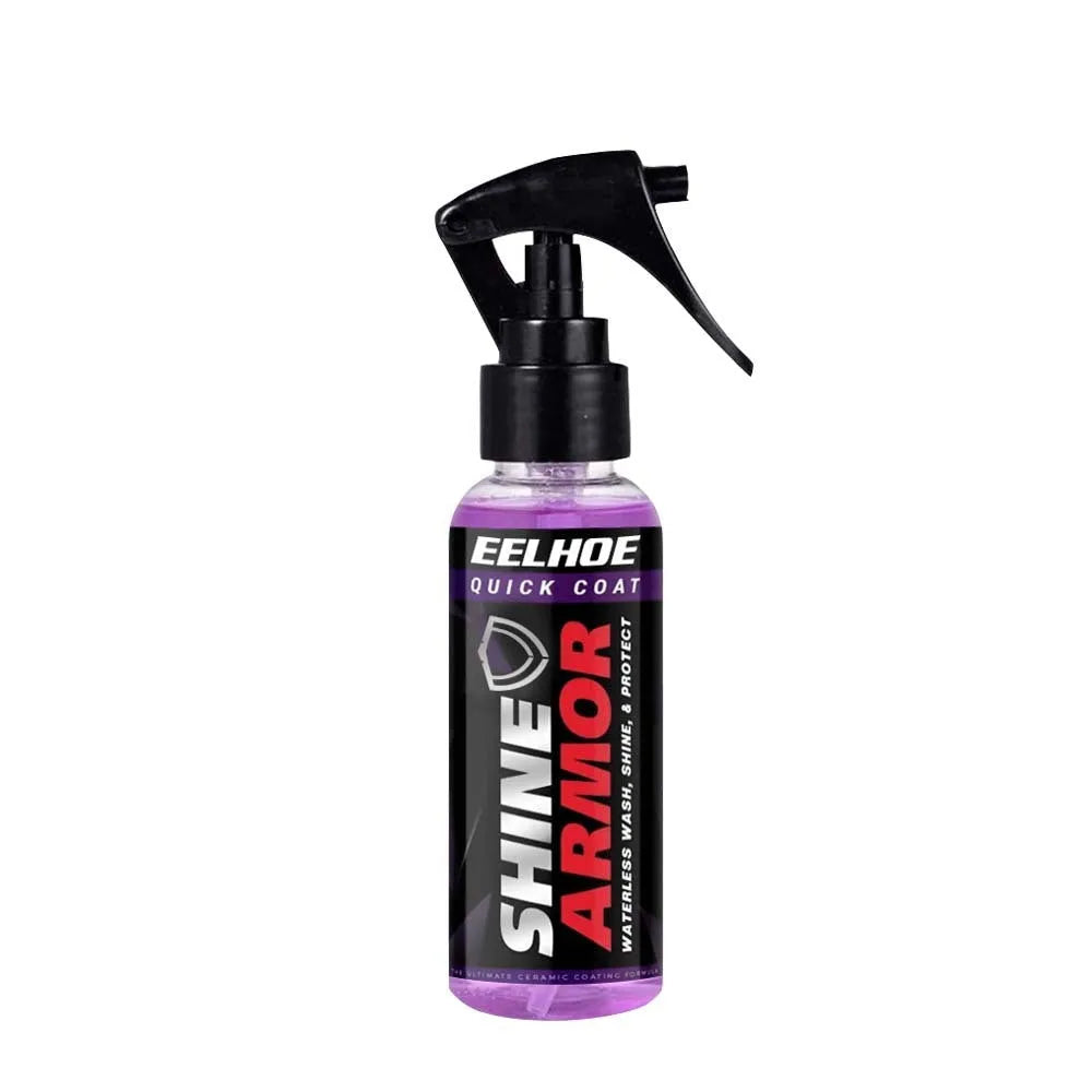 A spray can of purple automobile nano crystal car coating agent for paint protection.