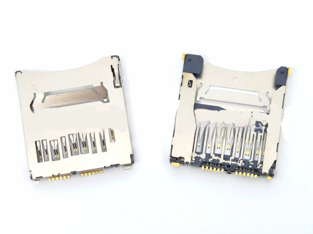 Alloy camera memory card slot component showing high foot and low foot height options