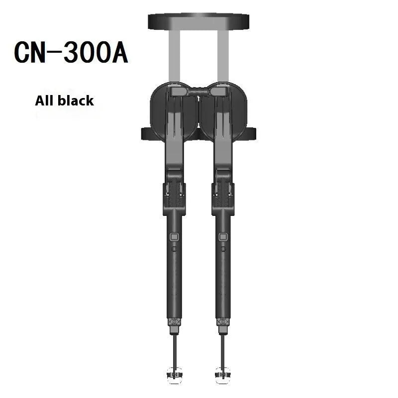 Wearable seat in PA nylon material, CN300 model, all black colour, on outdoor ground