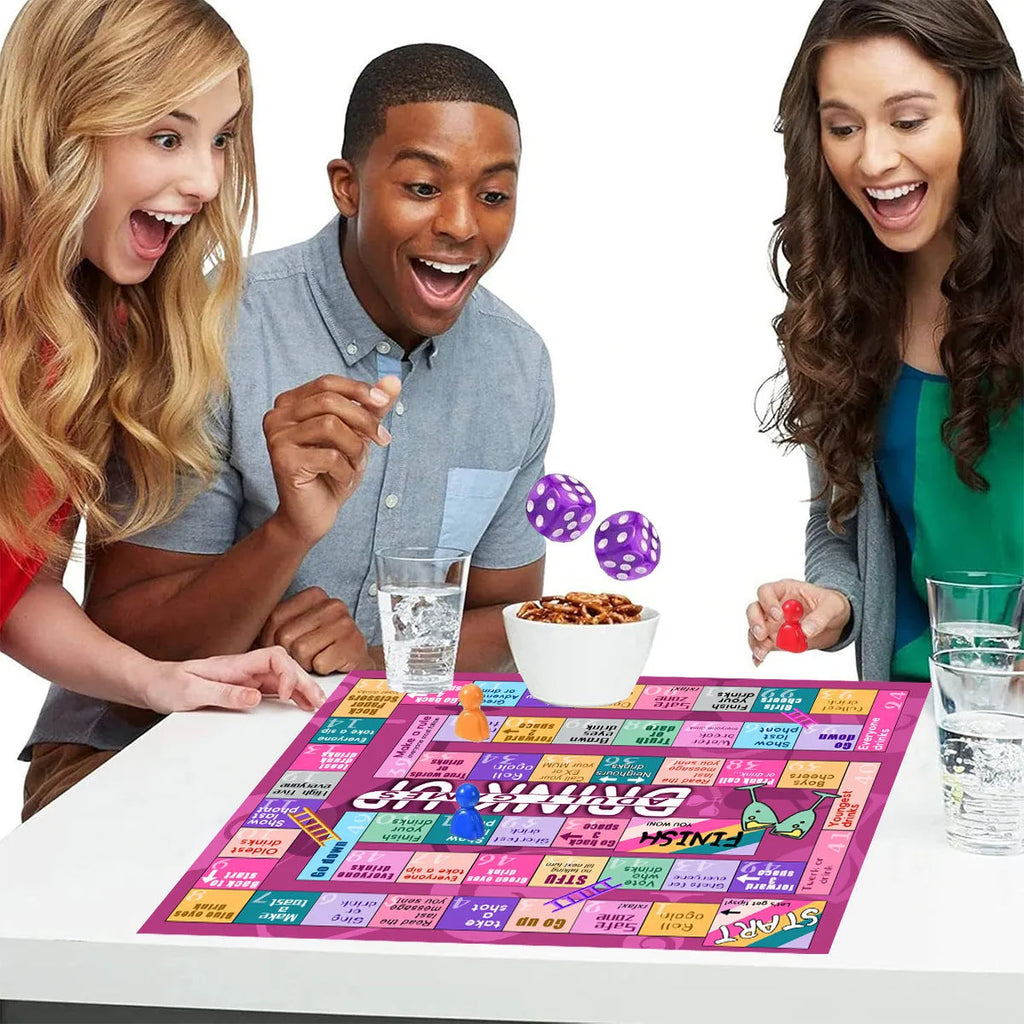 Paper couple board game set with puzzle cards for interactive play