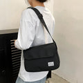 Oxford cloth crossbody messenger bag in solid colour for women and men with flap closure