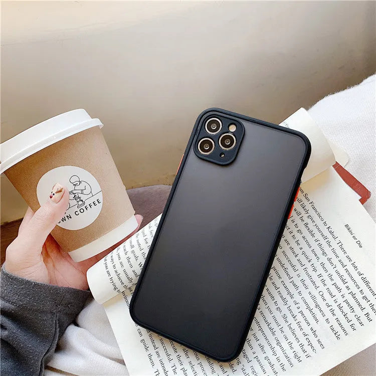 Frosted transparent TPU silicone phone case back cover for iPhone 11 in blue colour