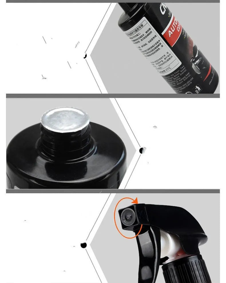 500ml bottle of automotive liquid coating spray with application towel