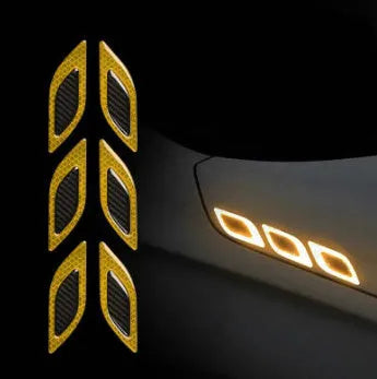 Blue reflective warning tape strips for car bumper protection measuring 17mm wide