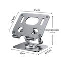 Aluminium rotating tablet stand with adjustable height in silver or black colour