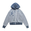 Women's short cotton cardigan coat with oblique zipper, long sleeves, in gray, autumn wear