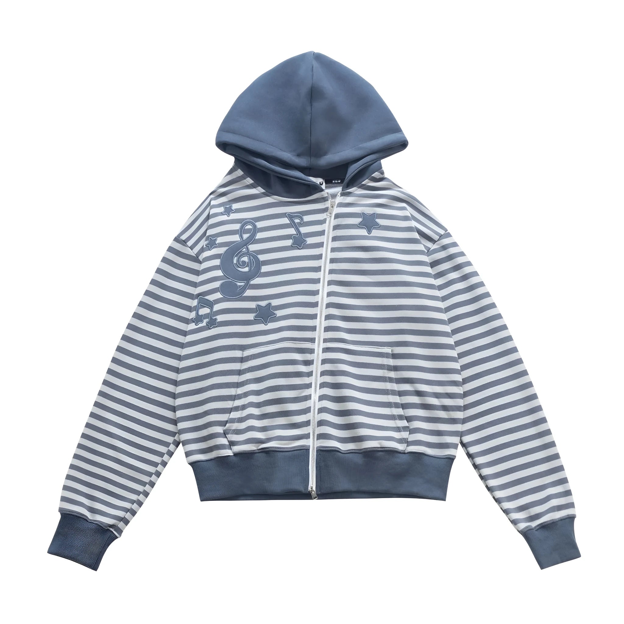 Women's short cotton cardigan coat with oblique zipper, long sleeves, in gray, autumn wear