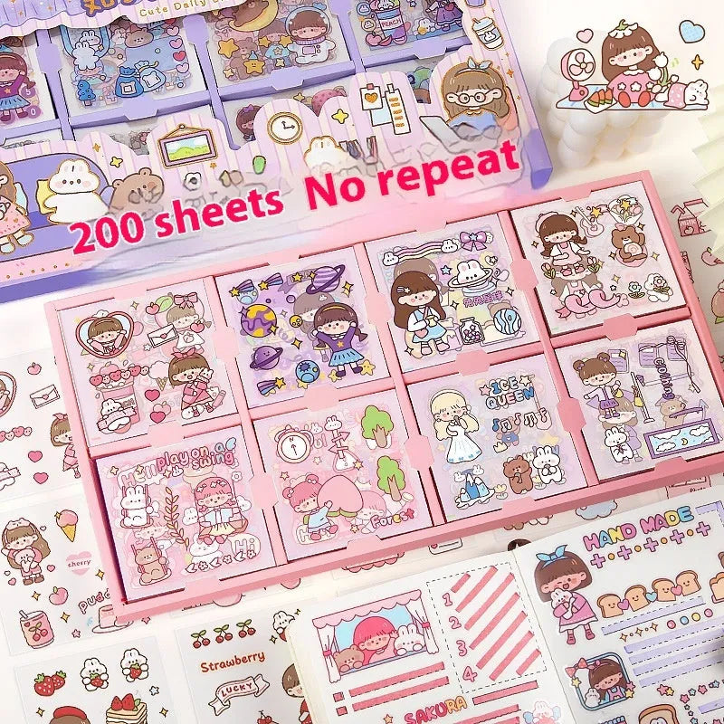 Children's themed sticker collection box with five design options for creative play