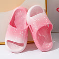 Children's gradient colour PVC slippers showing non-slip sole and European-American style design